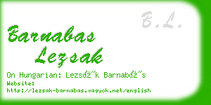 barnabas lezsak business card